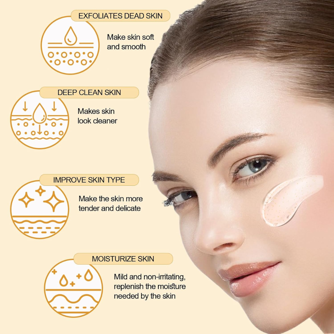 Orange Exfoliating Gel with Botanical Fibers & Jojoba Oil - Gentle Deep Cleansing for Face & Body